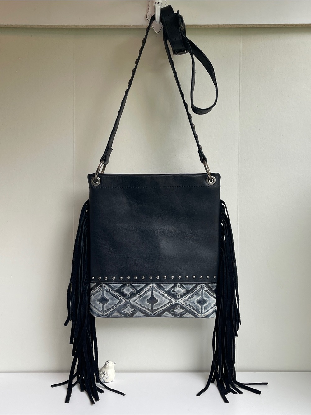 Montana West Fringe Genuine Leather Crossbody Bag